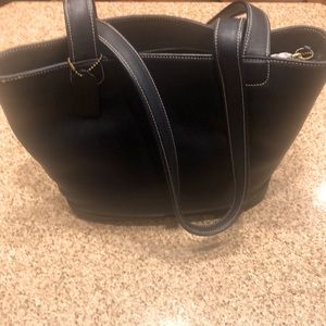 Coach Vintage All Navy Leather Tote